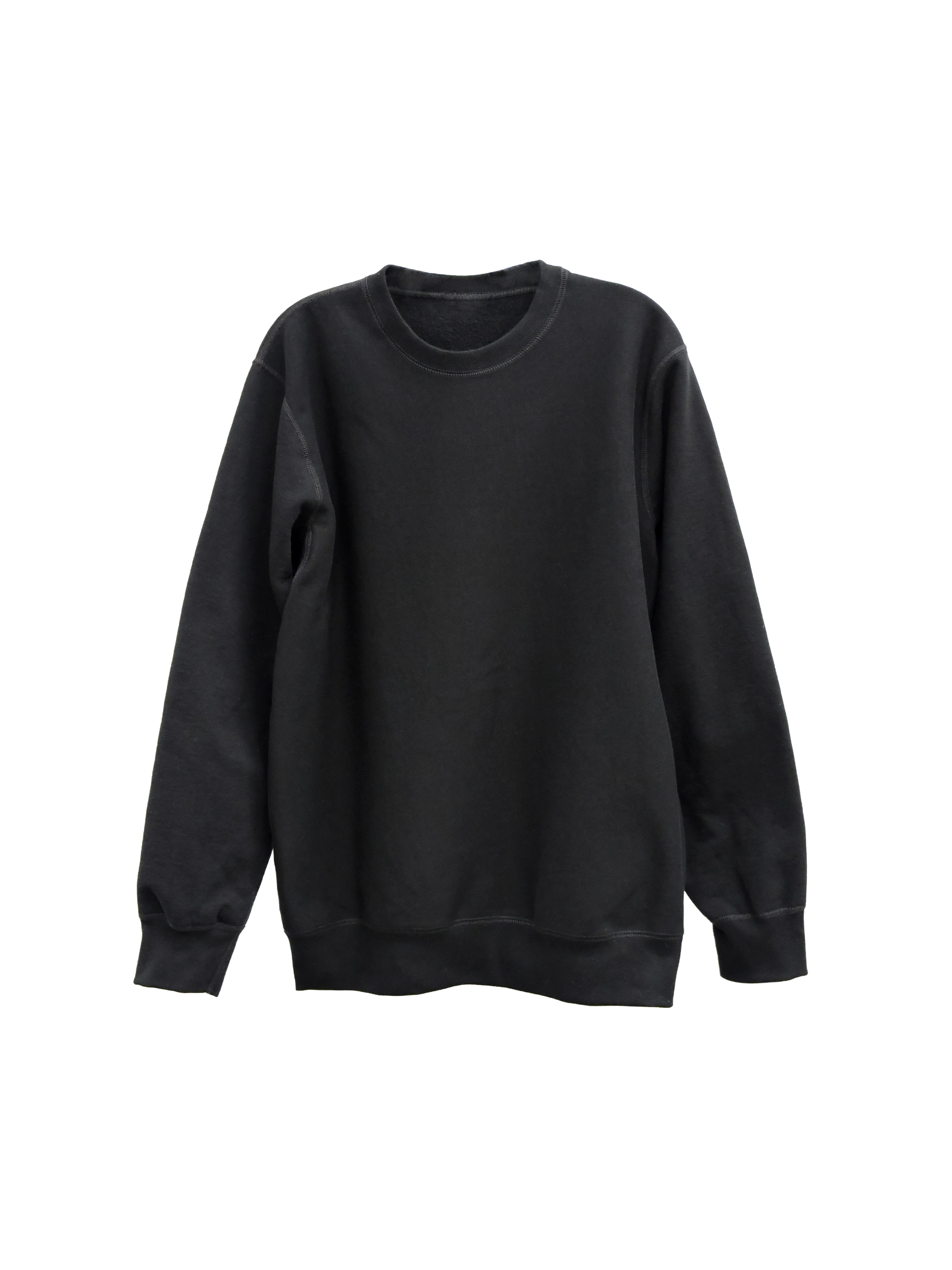 Essential Black Crewneck Sweater 450 GSM Organic Cotton Made in Canada XS