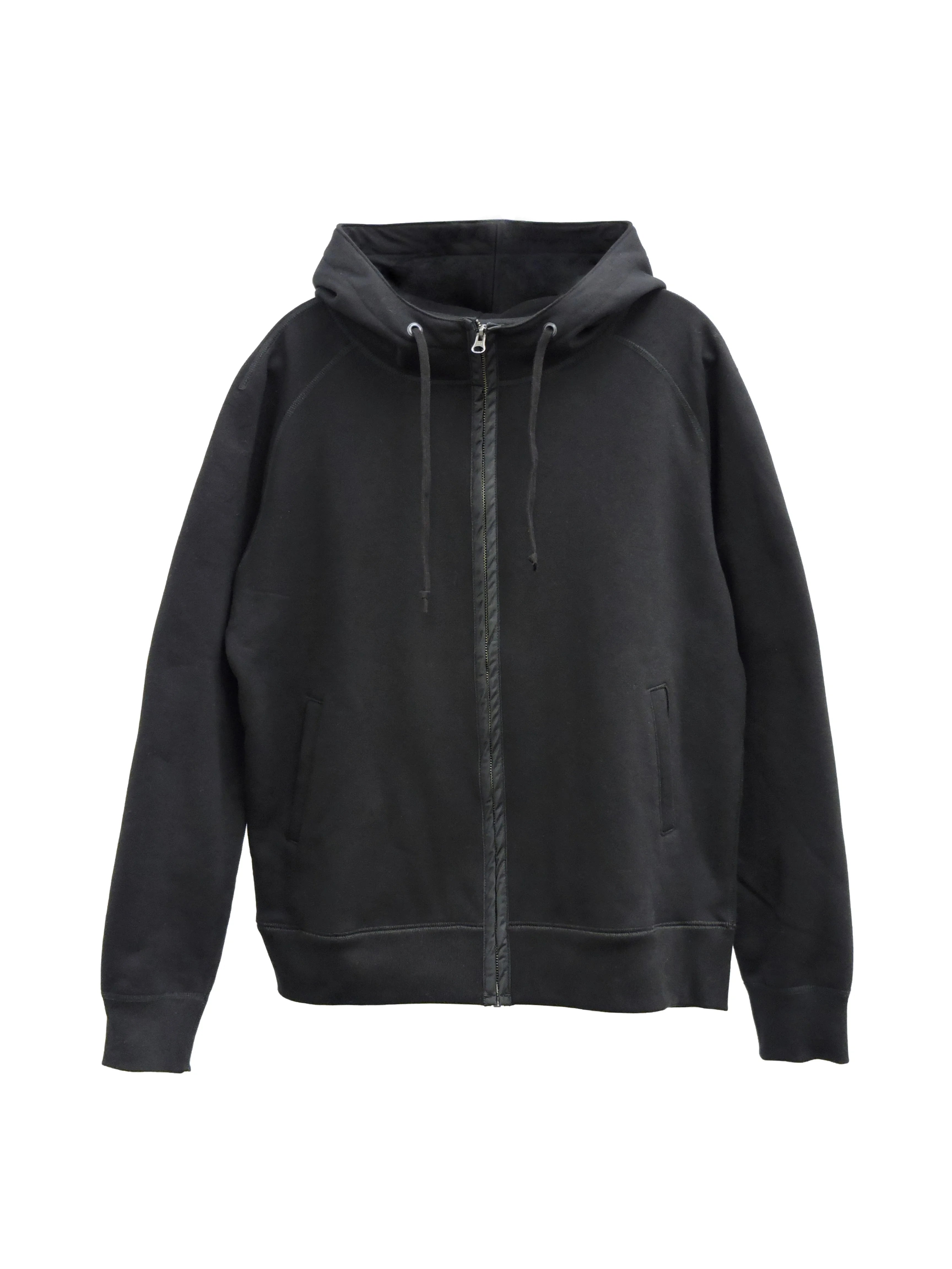 Taped Zip Up Hoodie Black Fleece Gabe Clothing