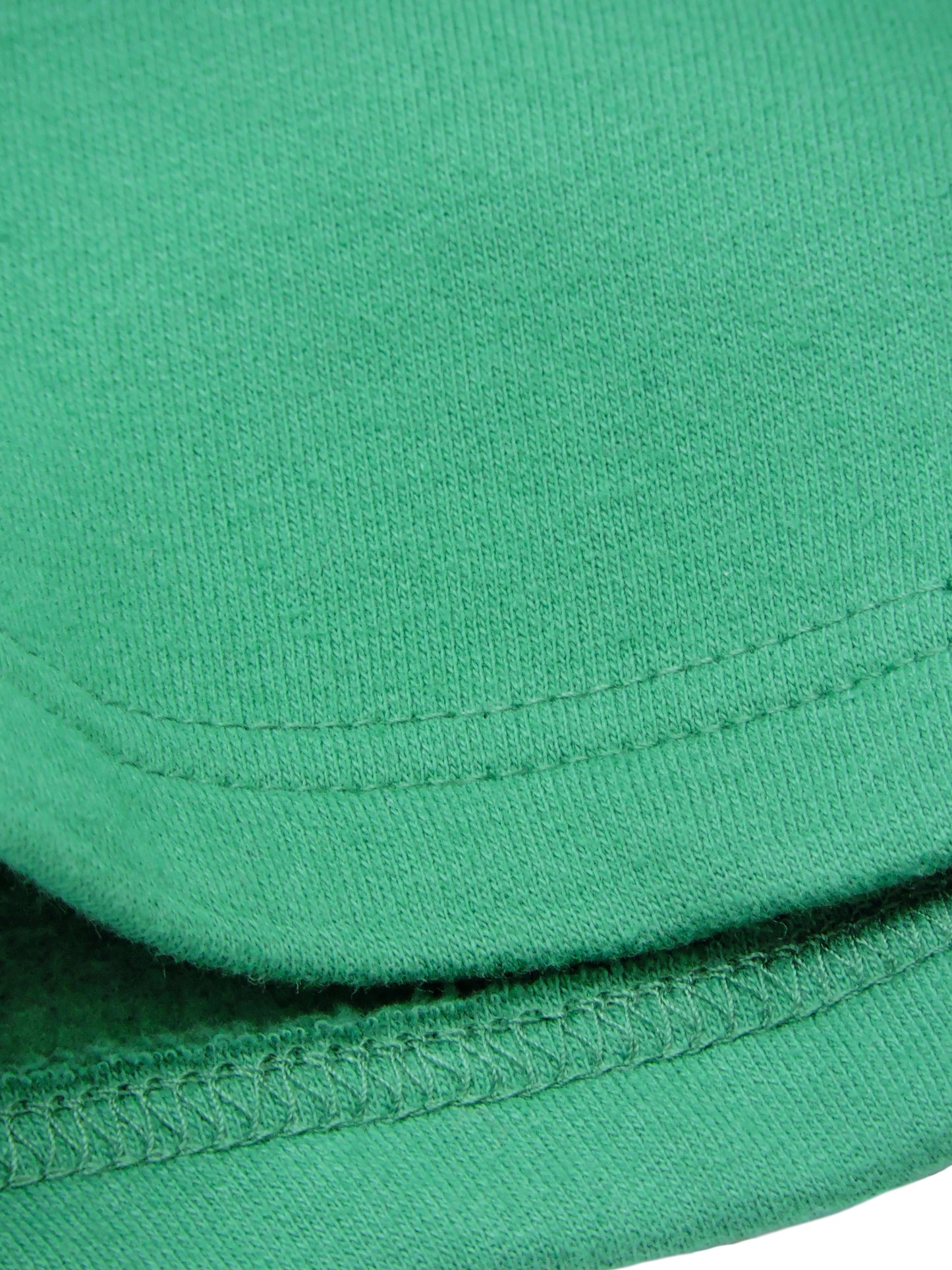 Close up of knitted seams around short opening