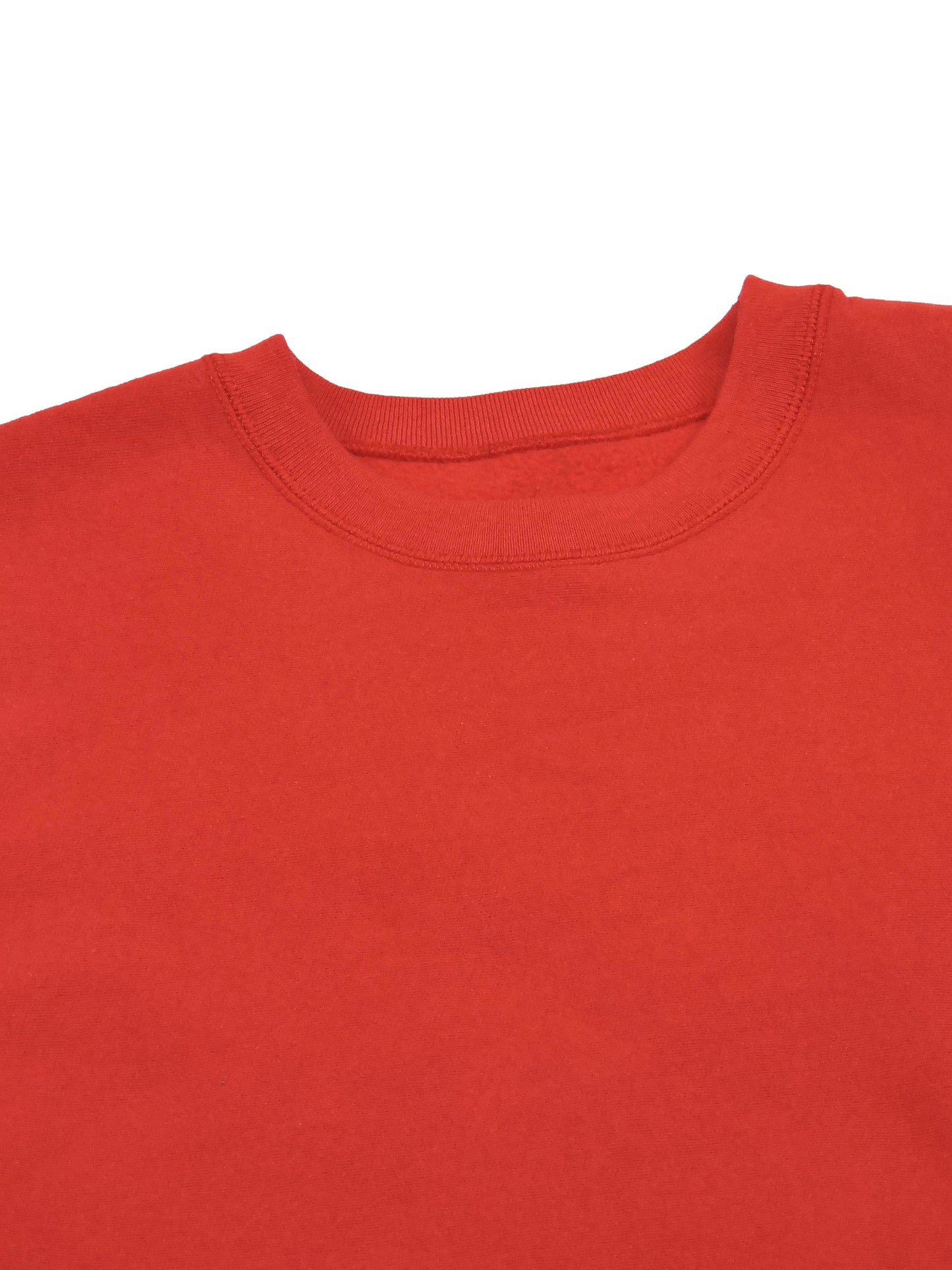 Closeup of Crewneck Collar and Loose Stitching