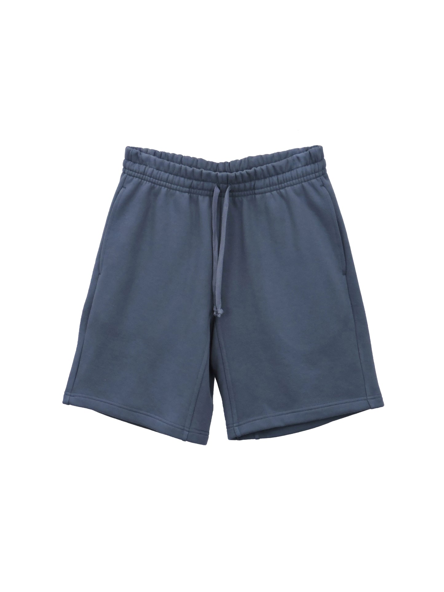 Sailor Blue fleece Streets Shorts with blended drawstrings, two side pockets, and weighty cotton fabric