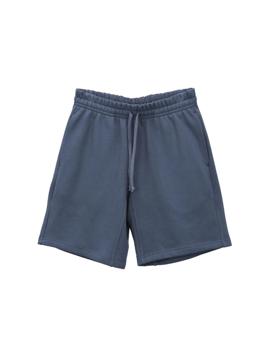 Sailor Blue fleece Streets Shorts with blended drawstrings, two side pockets, and weighty cotton fabric
