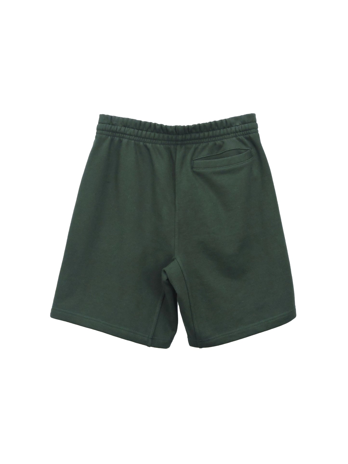 Back of Forest Green Street Short Showing One Back Pocket