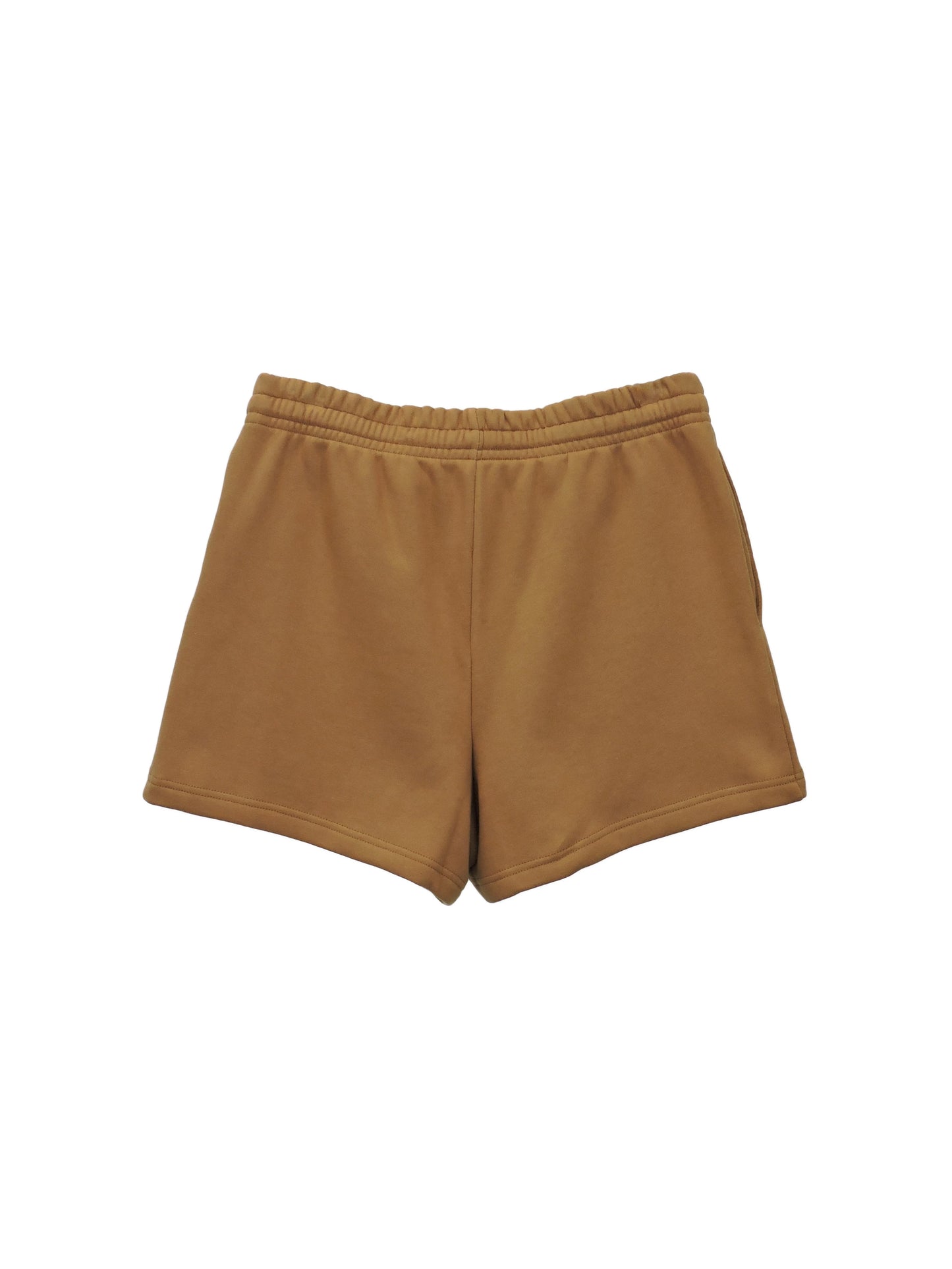 Back of Groundhog brown Fleece shorts