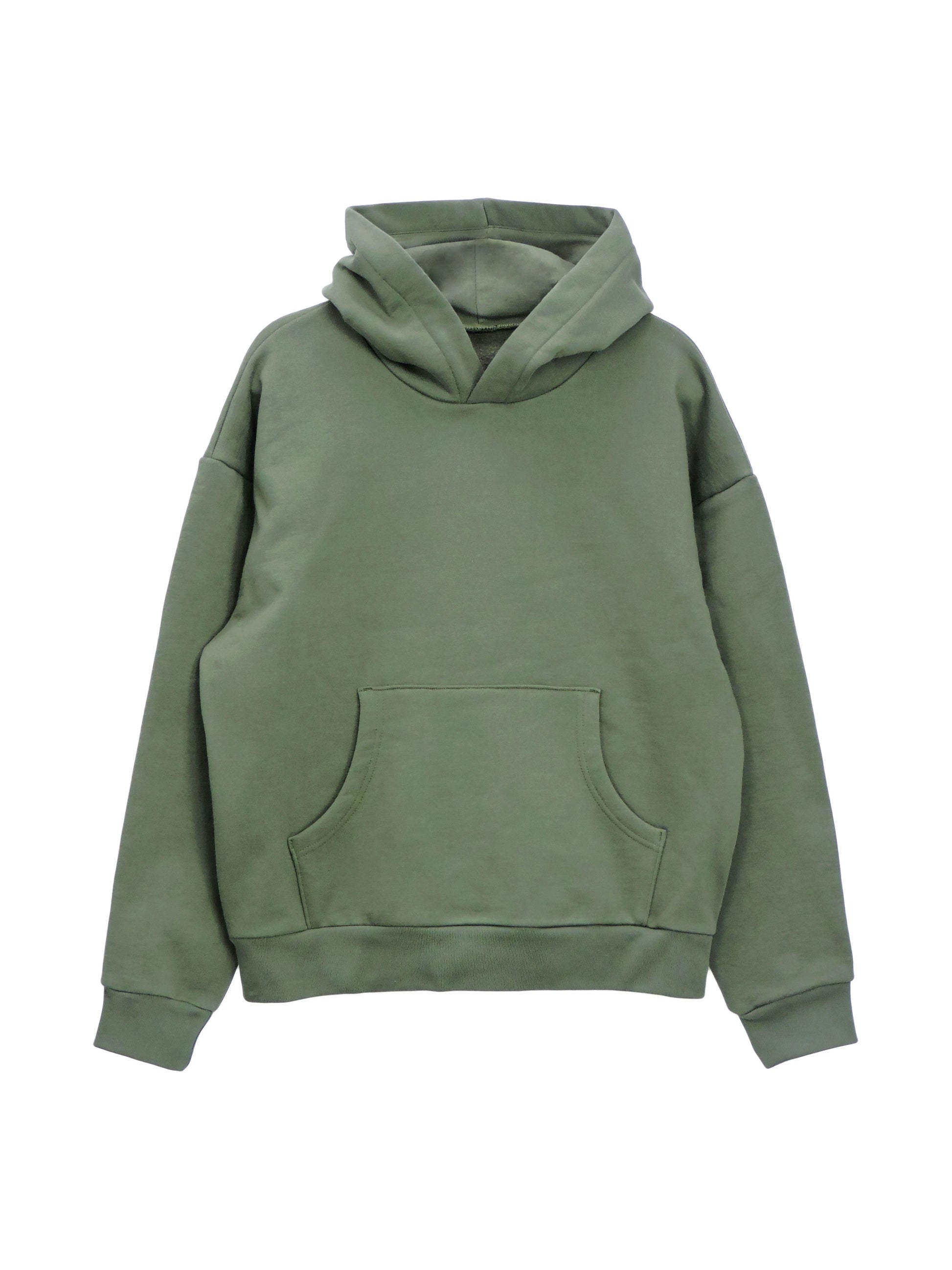 Heavy Olive Green Hoodie with Kangaroo Pouch