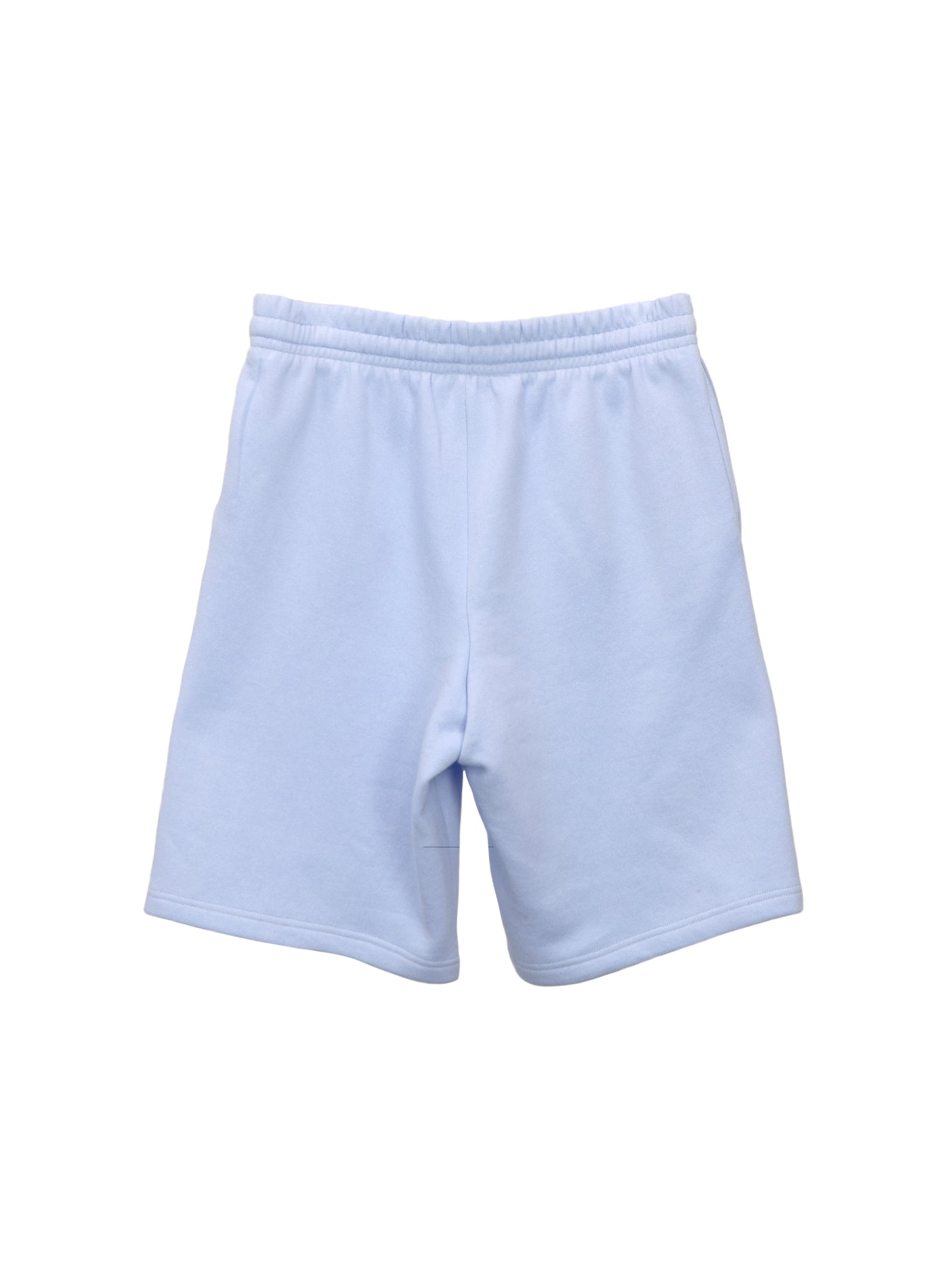 Back of airy blue longshorts.