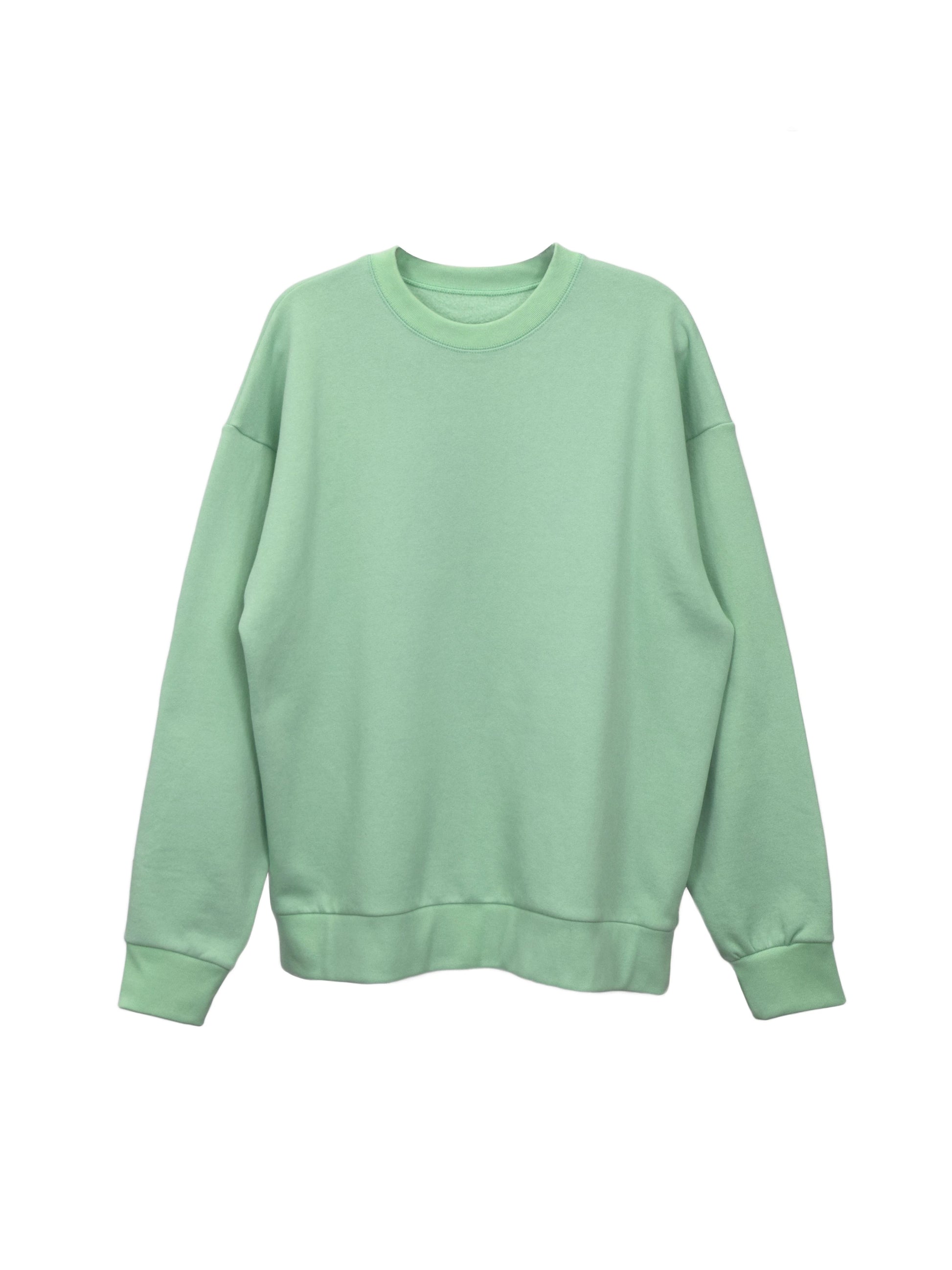 Mint Green Fleece Cotton Crewneck