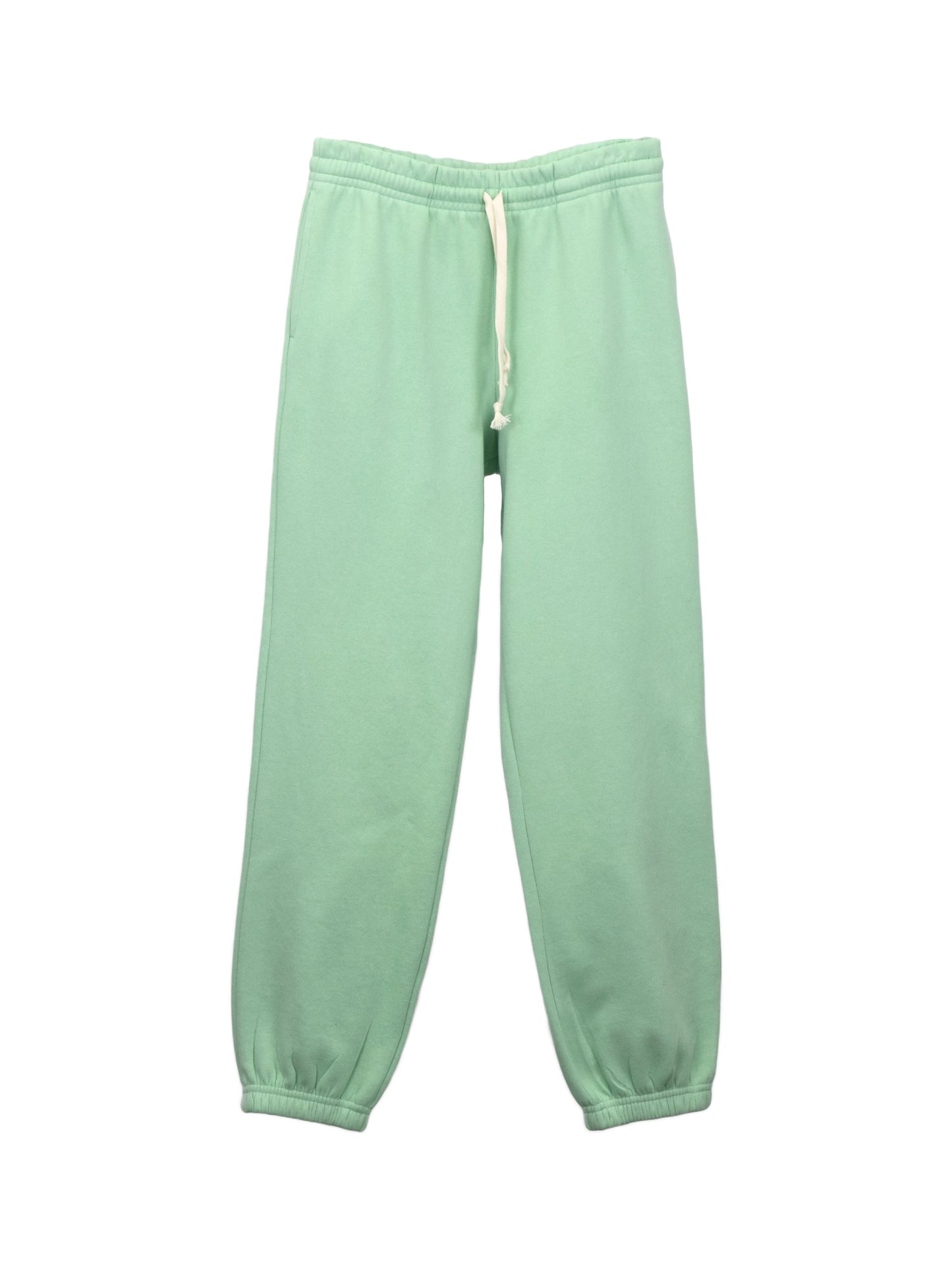Mint Green Sweatpants with Loose Ankle Cuffs