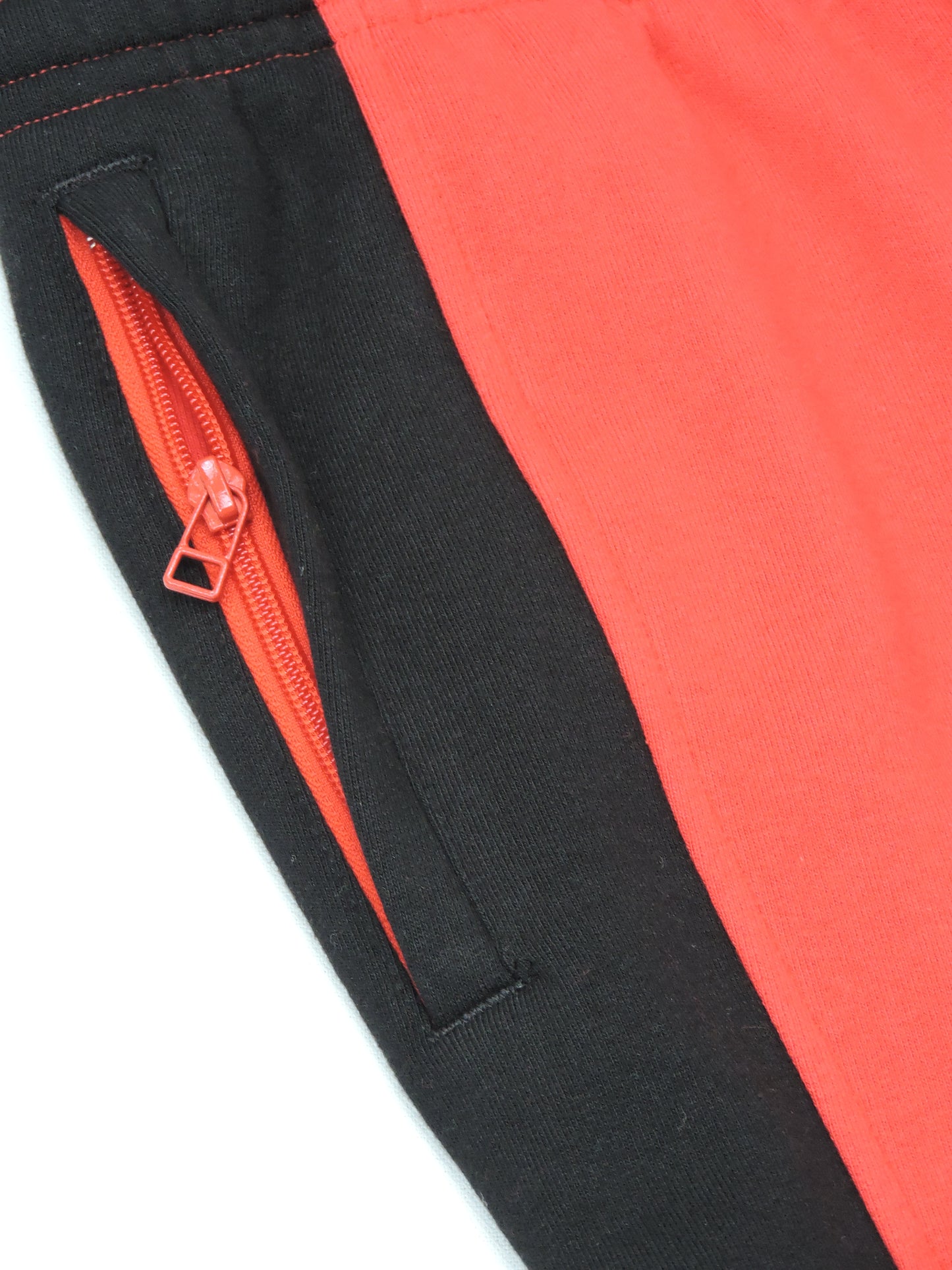 Block Joggers - Red Heavy Fleece