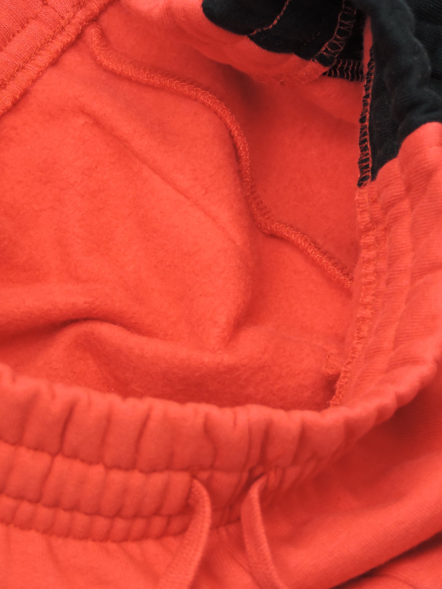Block Joggers - Red Heavy Fleece