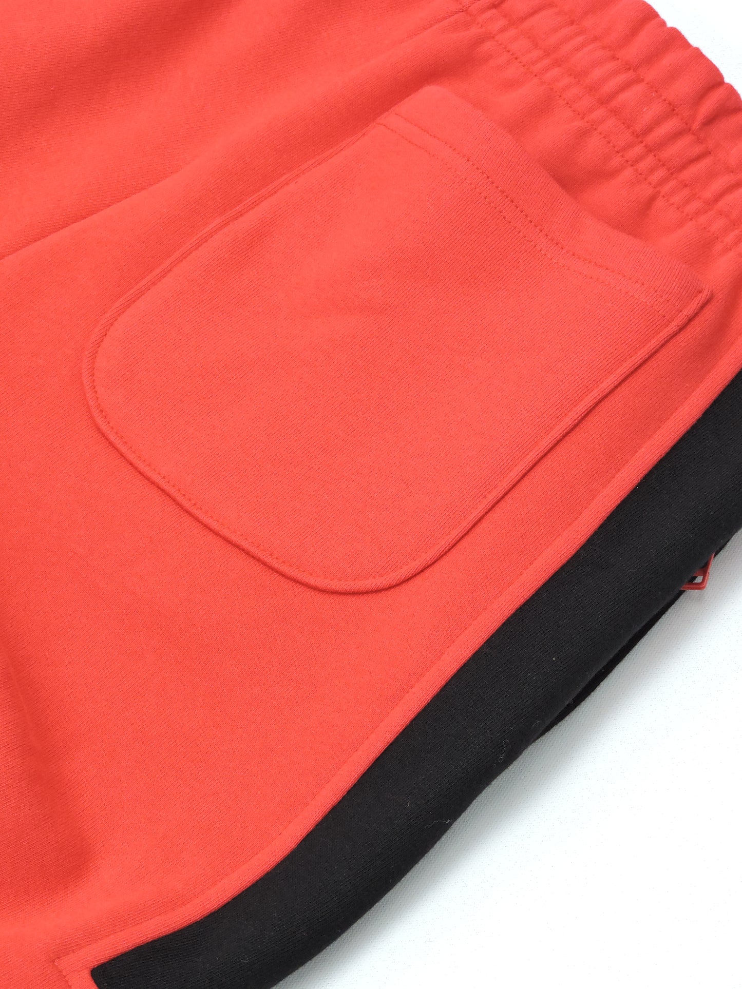 Block Joggers - Red Heavy Fleece