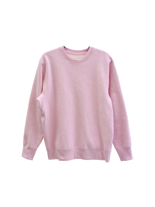 Heather Pink Crewneck with fitted cuffs and waist ribbing.