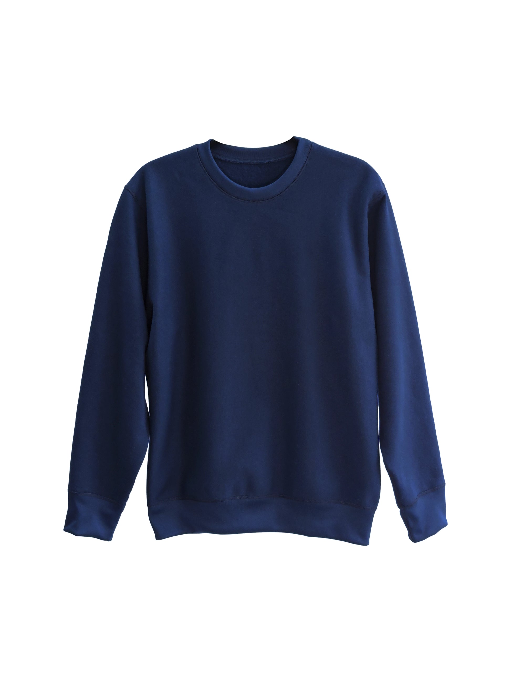 Navy Crewneck Sweater, 450 GSM Organic Cotton