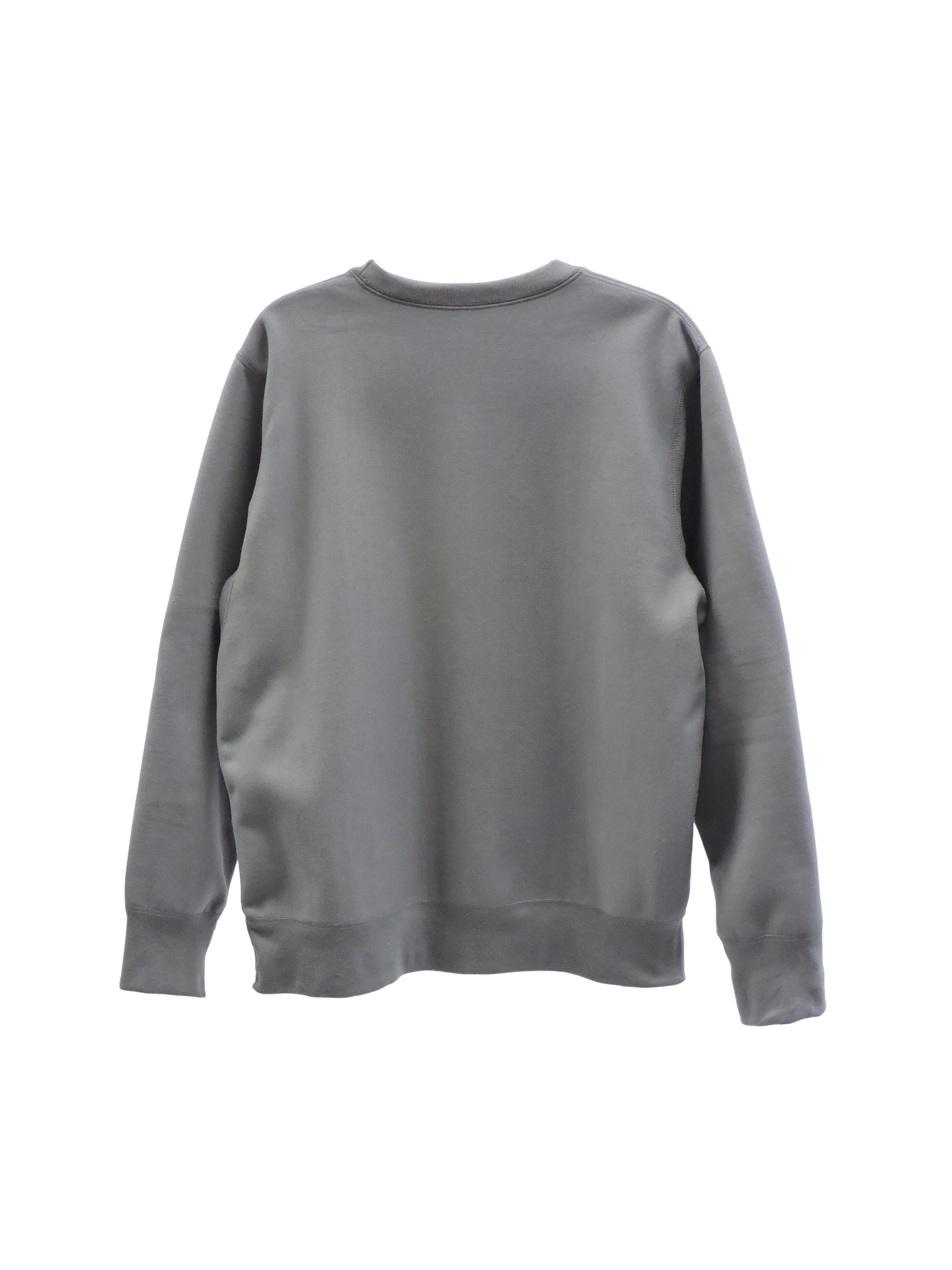Back of Steel Grey Crewneck Sweater