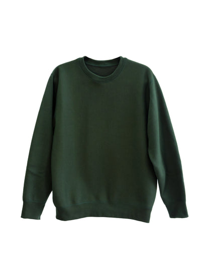 Forest Green Crewneck with Weighty Fleece Fabric