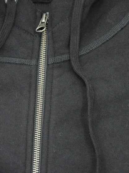 Close up of zipper and drawstring
