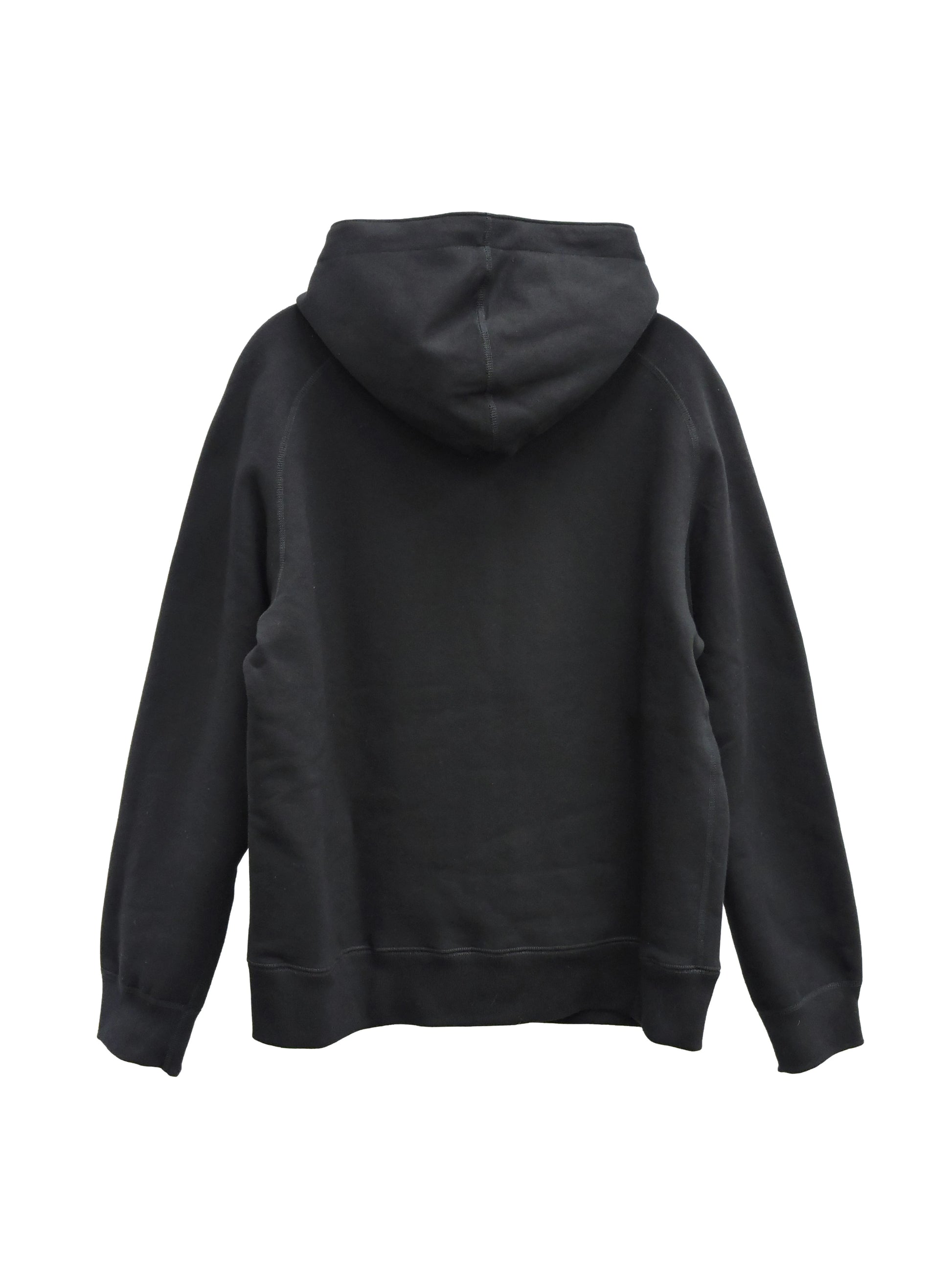 Back of fleece black hoodie