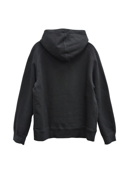Back of fleece black hoodie