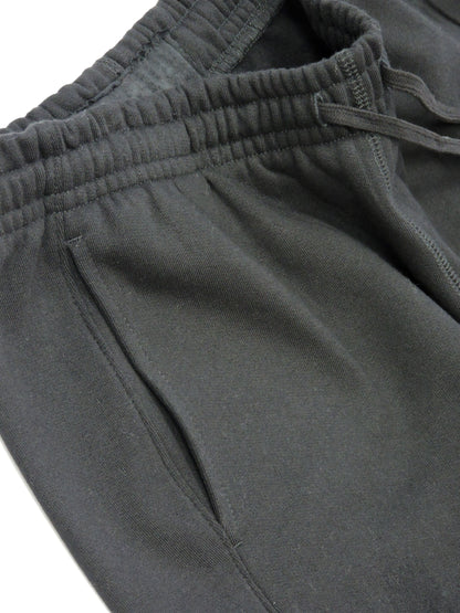Close up of fleece material used in black jogger