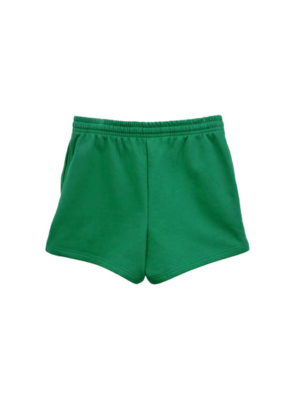 Back of mini green shorts