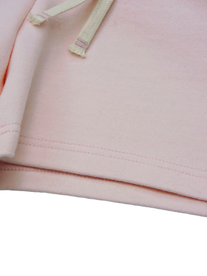 Opening of Pink Mini Short, Close up of cotton material