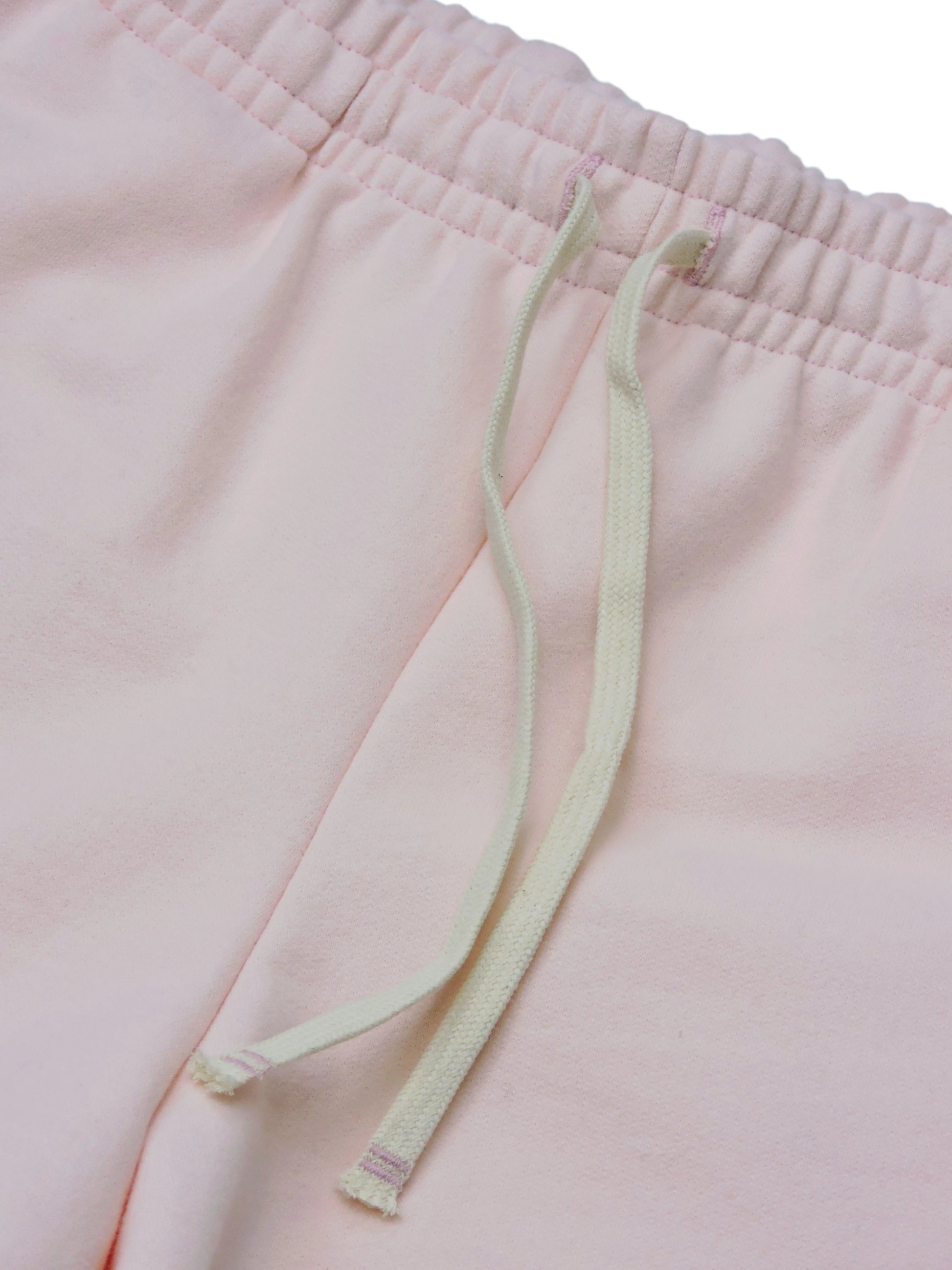 Close up of Drawstring and Pink Fleece Short
