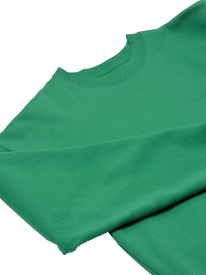 Close up of Emerald Green Crewneck's Folded Sleeve