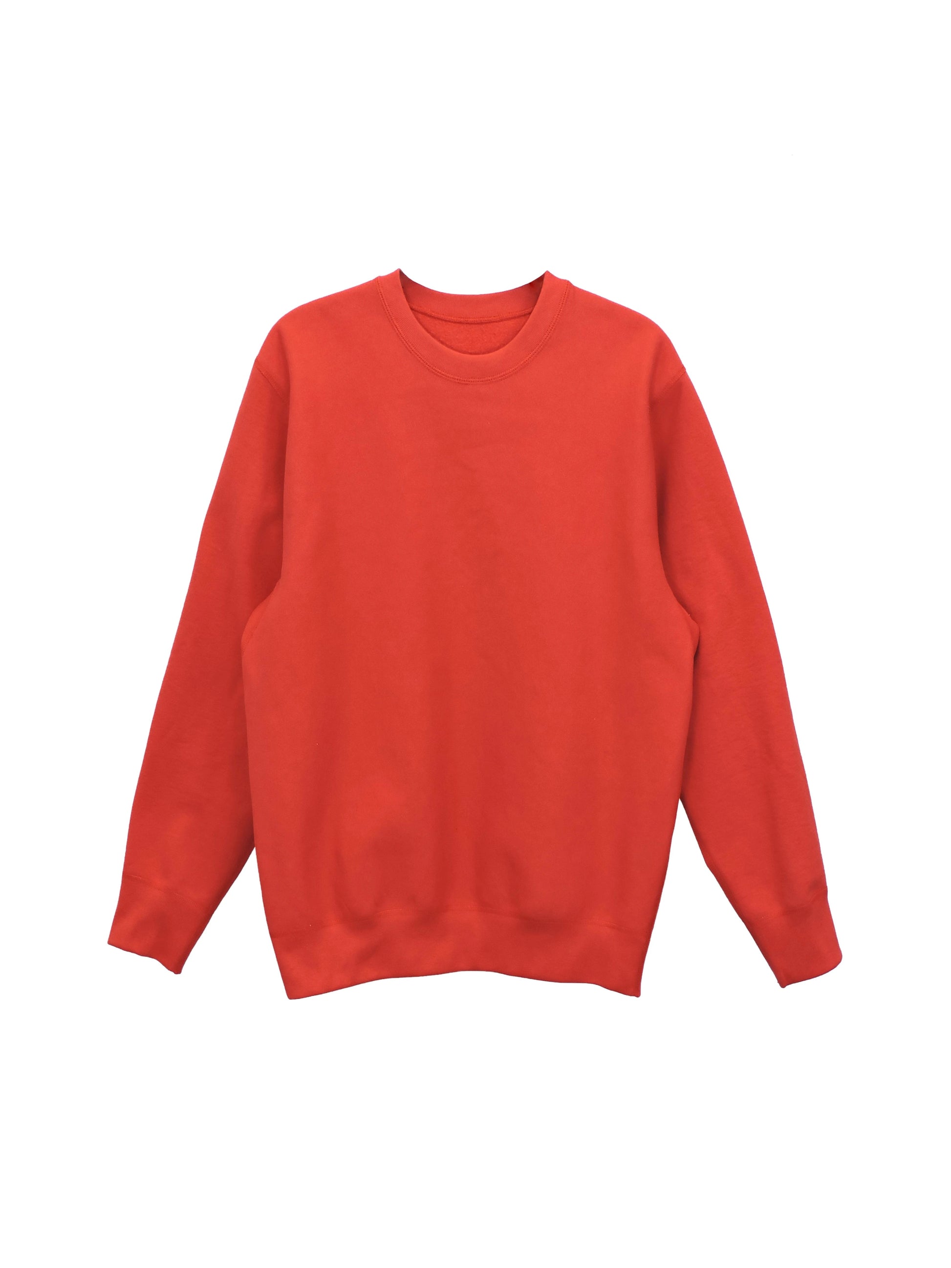 Red Fleece Crewneck with Dense Cotton and Loose Fit.