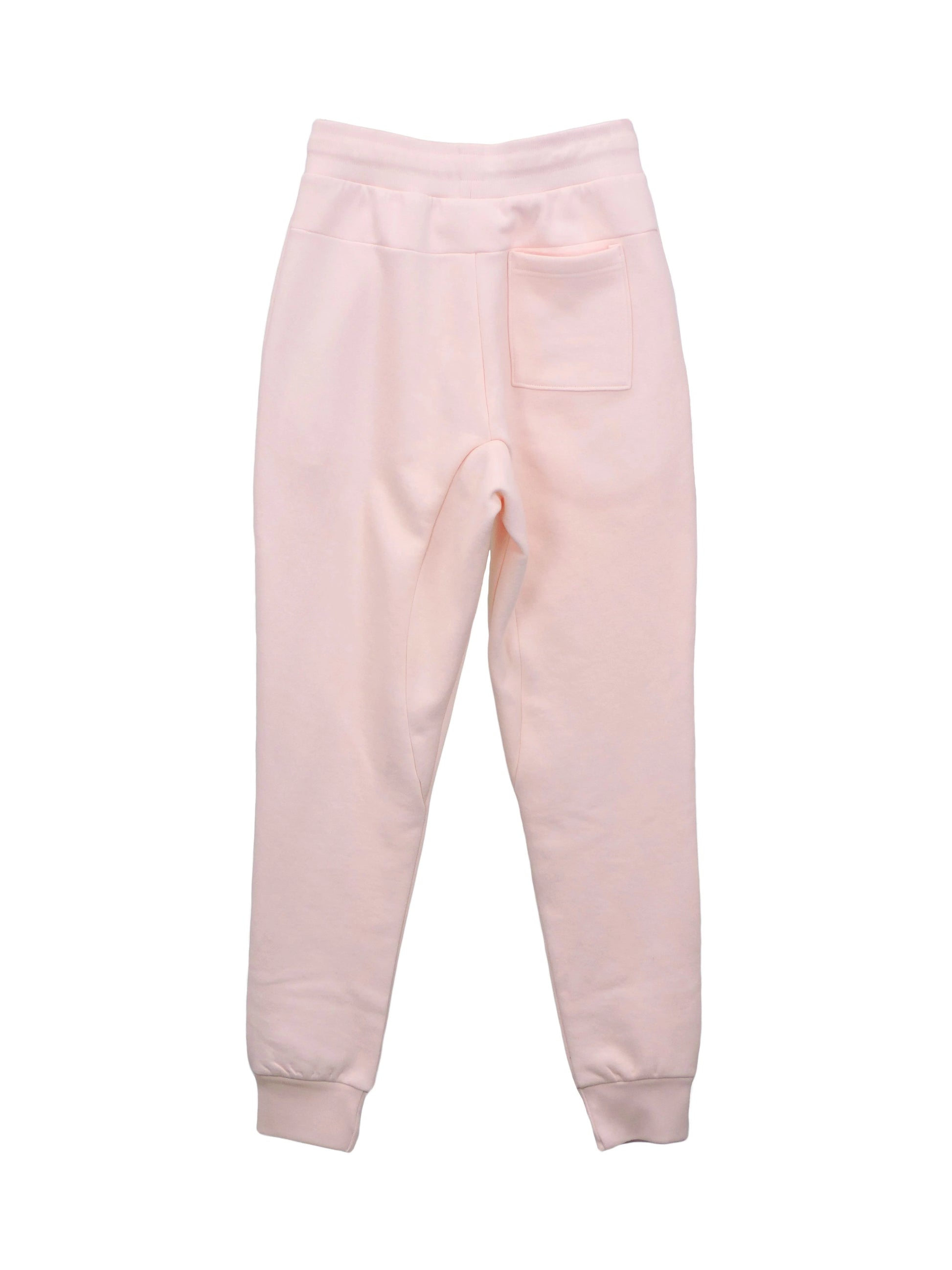 Back of Pale Pink Fleece Jogger, Fitted Ankles and Single Backpocket