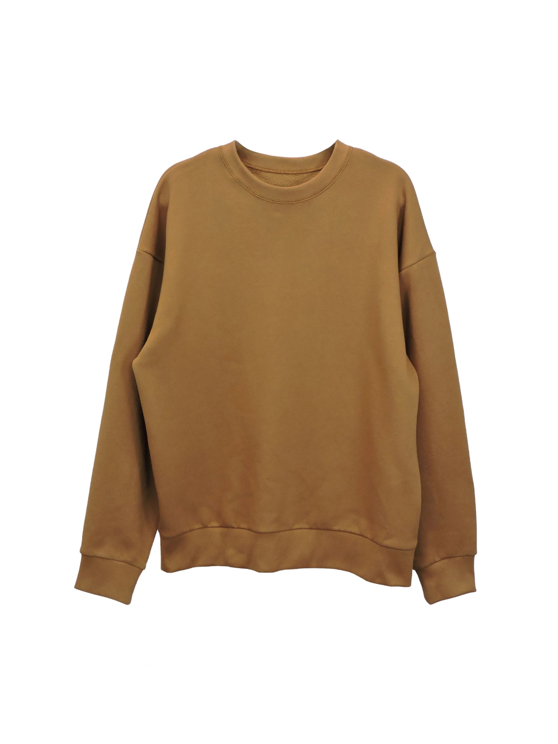 Groundhog Brown Crewneck with Fitted Cuffs and Waistband