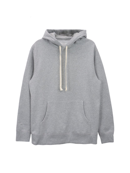 Heather Grey Heavy Fleece Hoodie with White Drrawstrings and Kangeroo Pouch