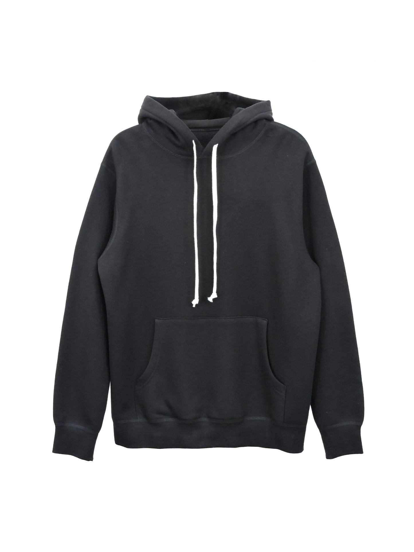 Black Hoodie with white drawstring and wide front pocket