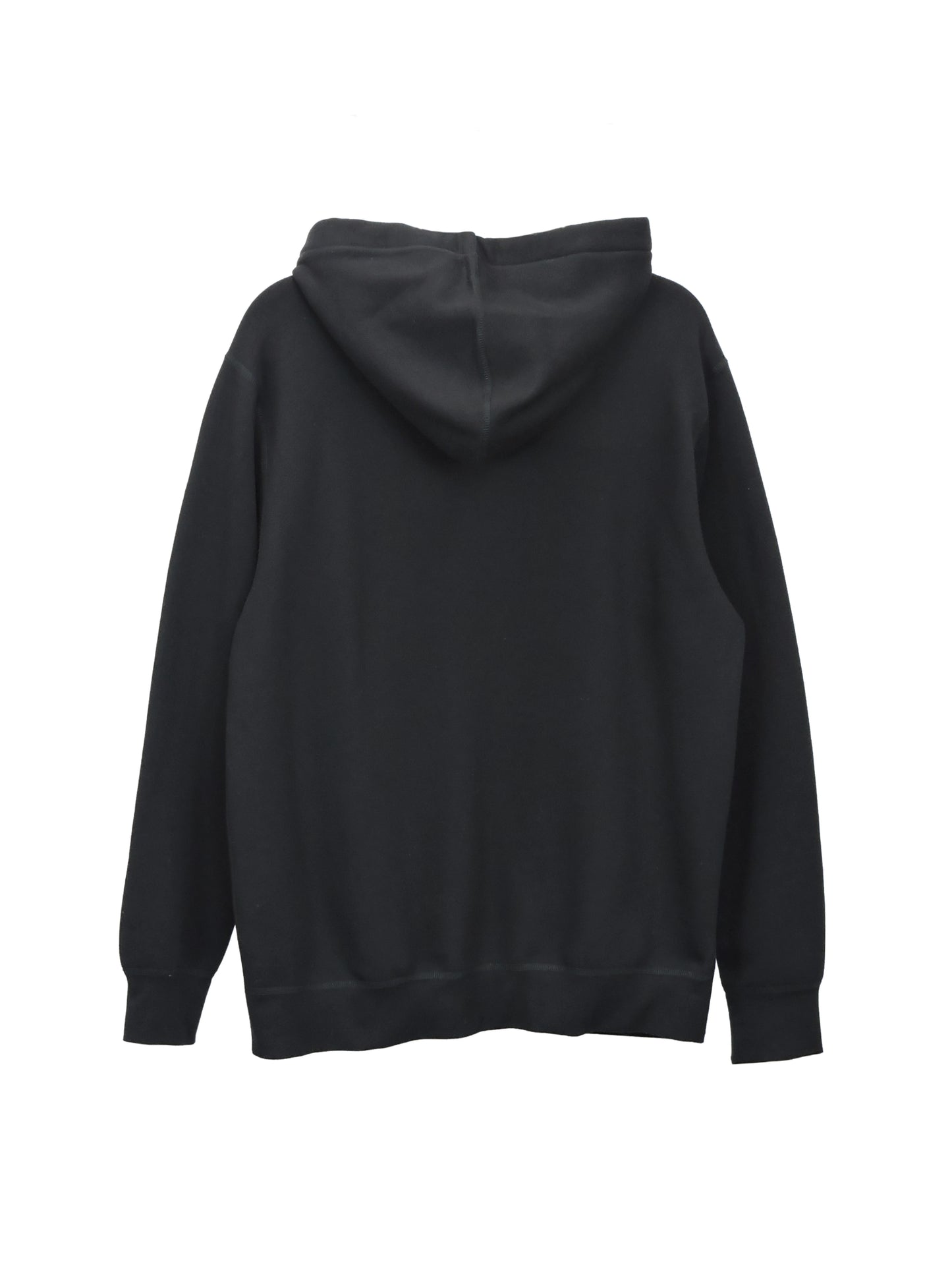Back of hoodie, displaying hood and soft fleece cotton material