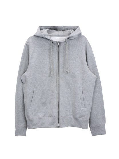 Heather Grey Fleece Hoodie with Front Zipper and Zippable Up Pockets