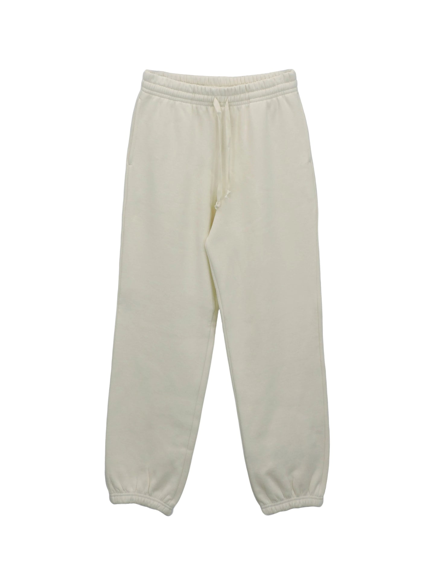 Natural Colored Fleece Sweatpant with Drawstrings and Loose Fitting Ankle Cuffs