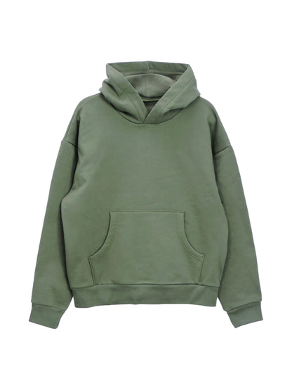 Heavy Olive Green Hoodie with Kangaroo Pouch 