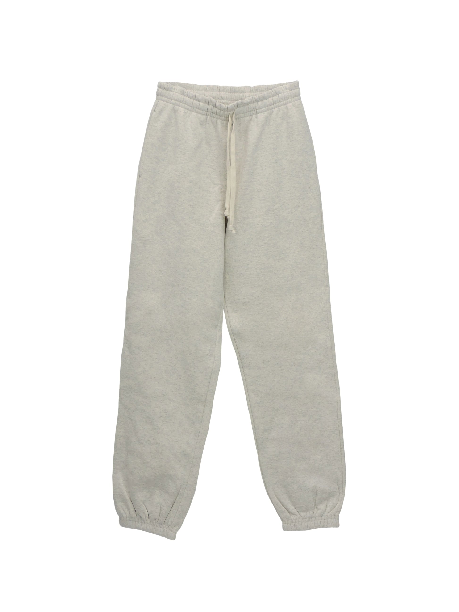 Oatmeal Fleece Sweatpants with Drawstrings and elastic ankle cuffs