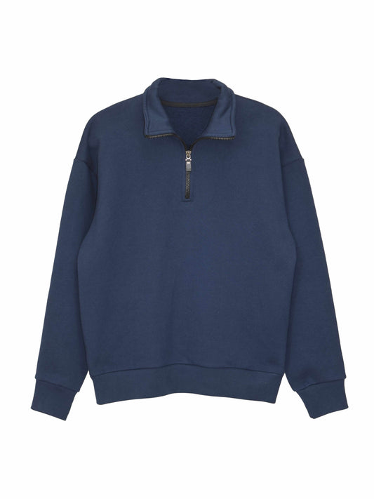 Park Quarter Zip Sweater - Navy Heavy Fleece