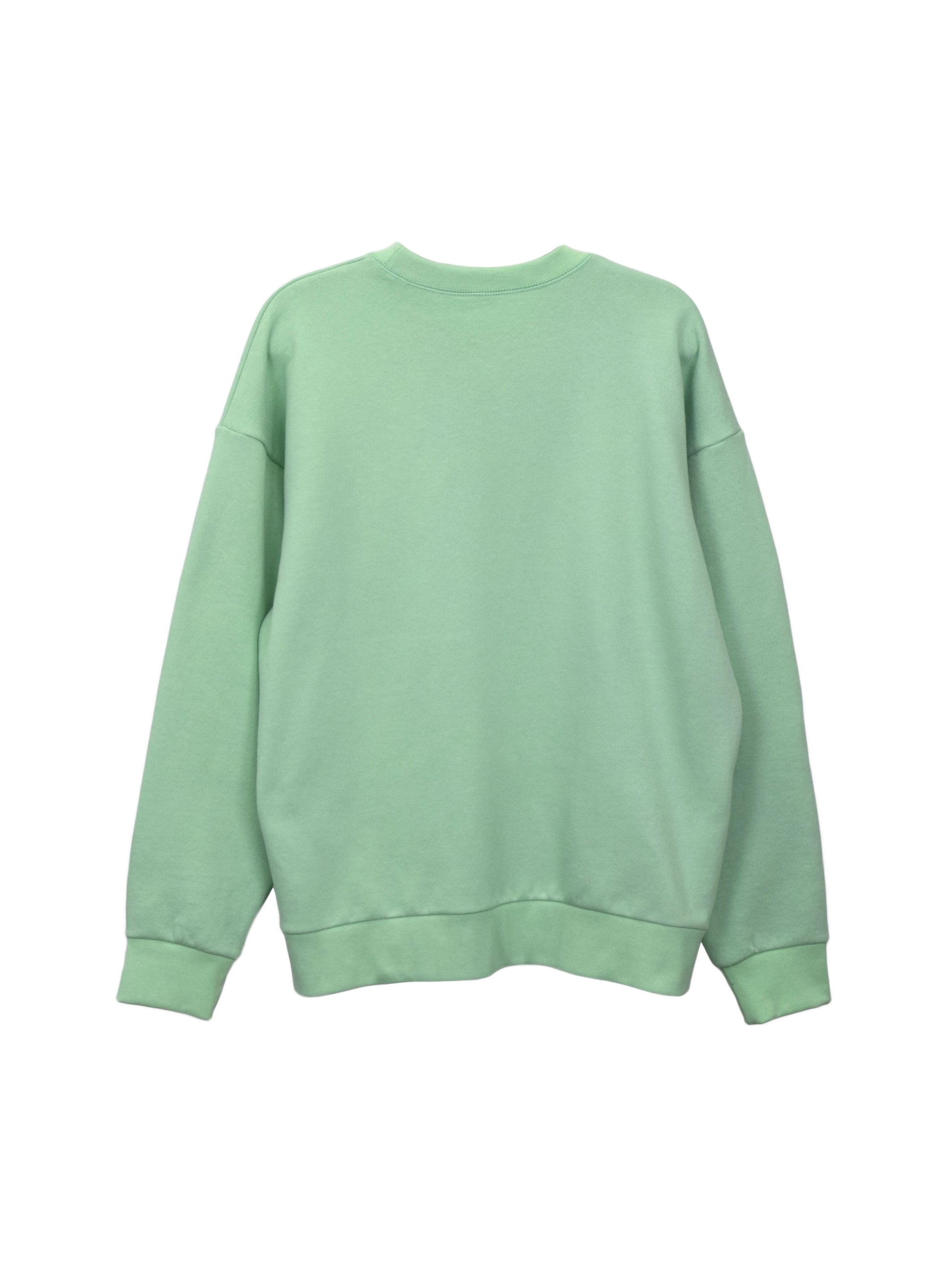 Back of Mint Green Fleece Cotton Crewneck