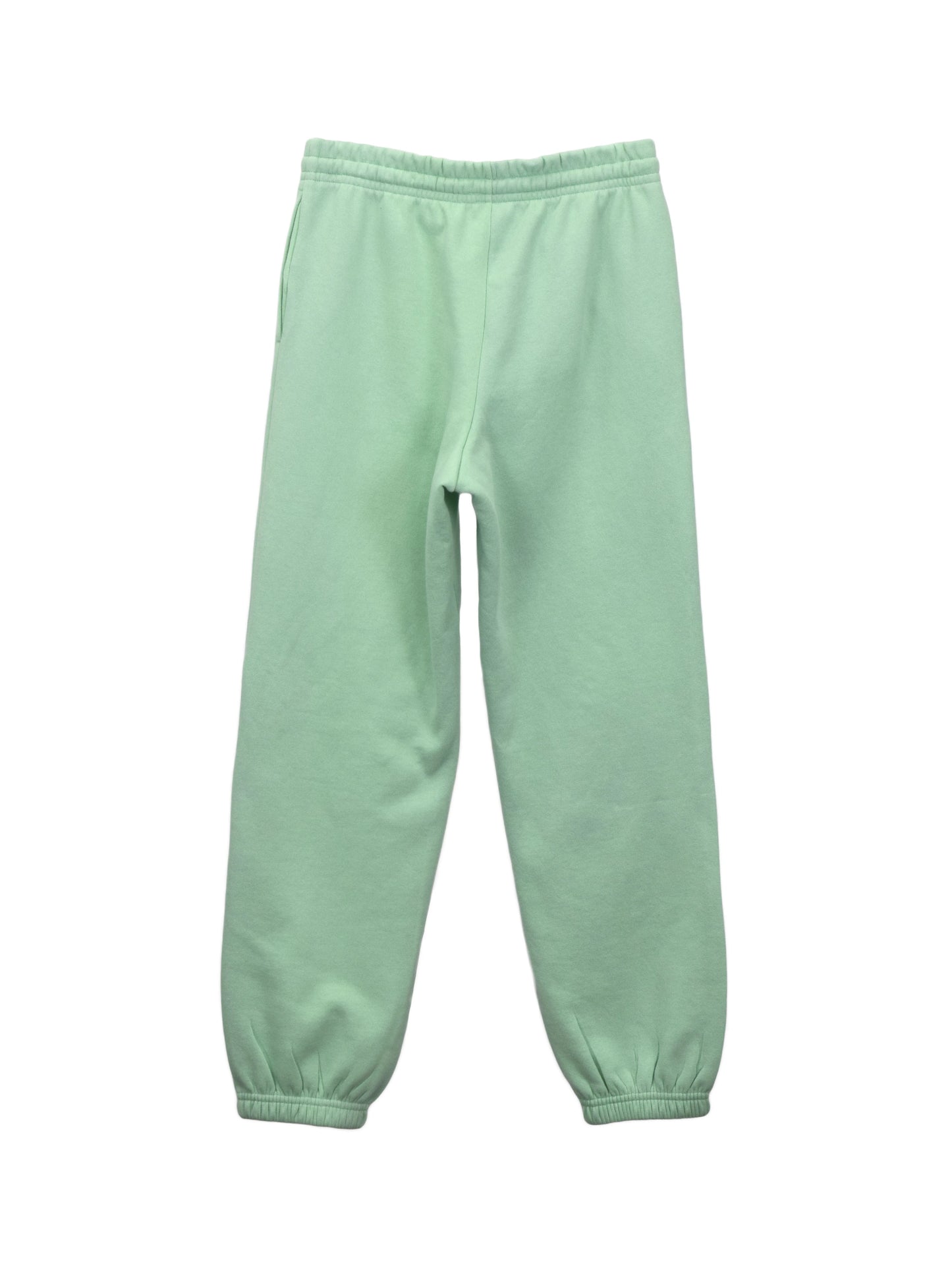 Back of Mint Green Sweatpants with Loose Ankle Cuffs