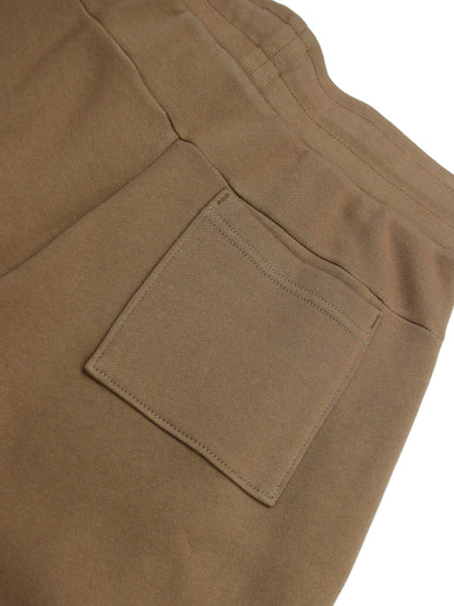 Close up of cotton fleece back pocket and waistband