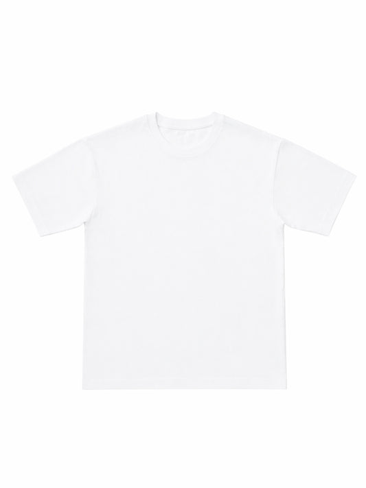 Drop Shoulder T-shirt - White Midweight Cotton