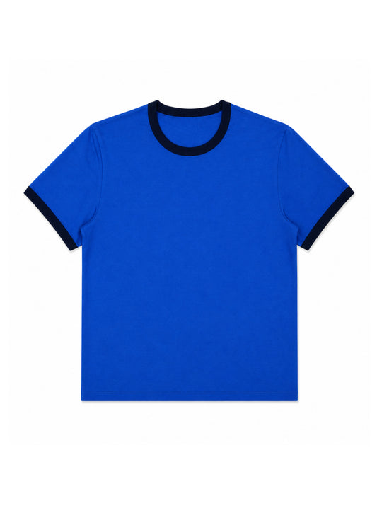 The Essential Baby Tee (ringer) - true blue with navy