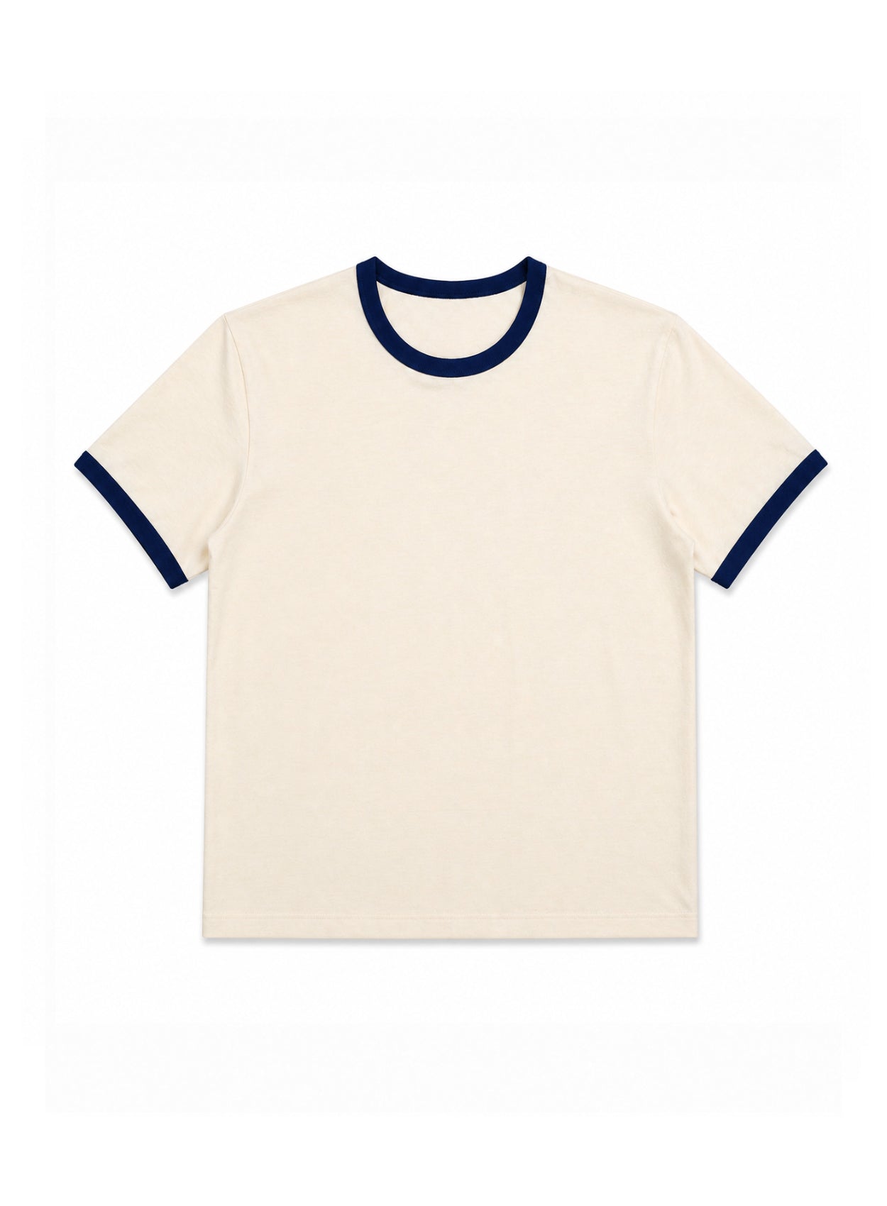 The Essential Baby Tee (ringer) - natural with navy
