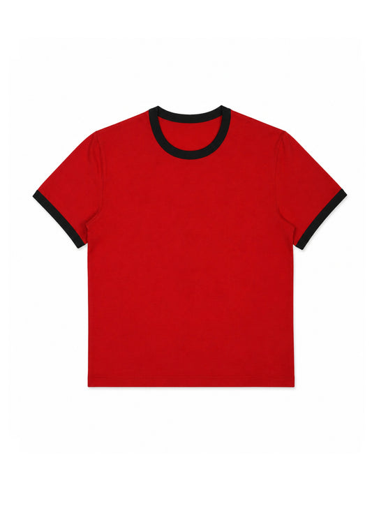 The Essential Baby Tee (ringer) - red with black