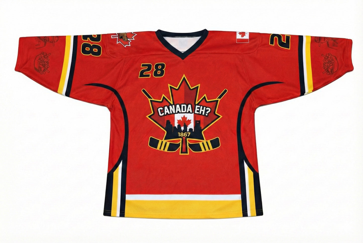 SUBLIMATED HOCKEY JERSEY - Round-shoulder w/ Cross-over Collar