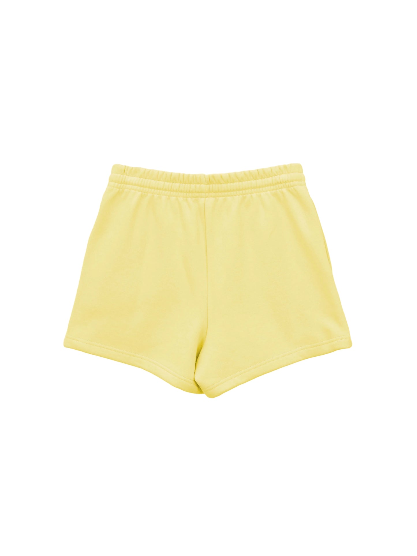 Back of yellow mini shorts