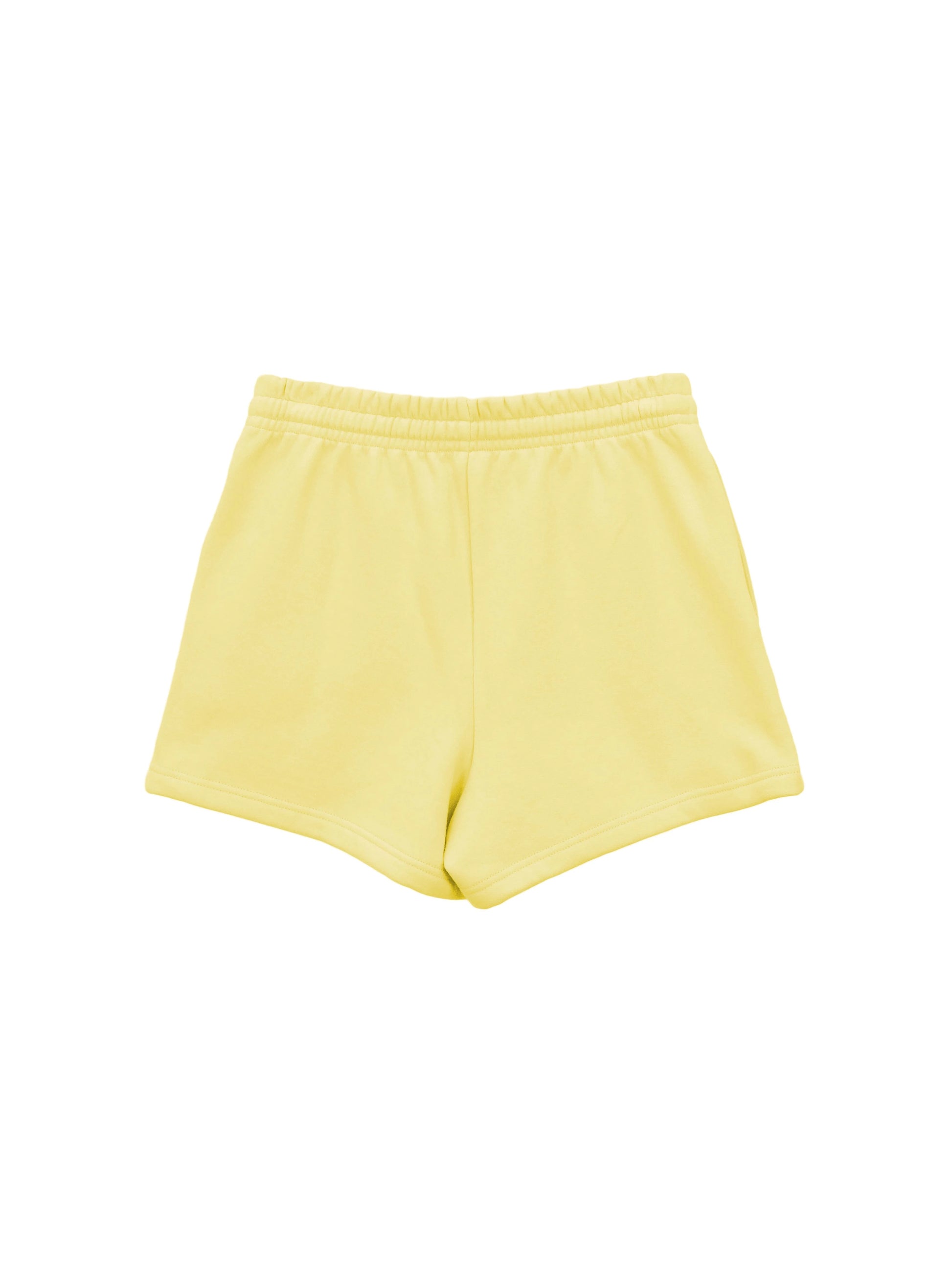 Back of yellow mini shorts